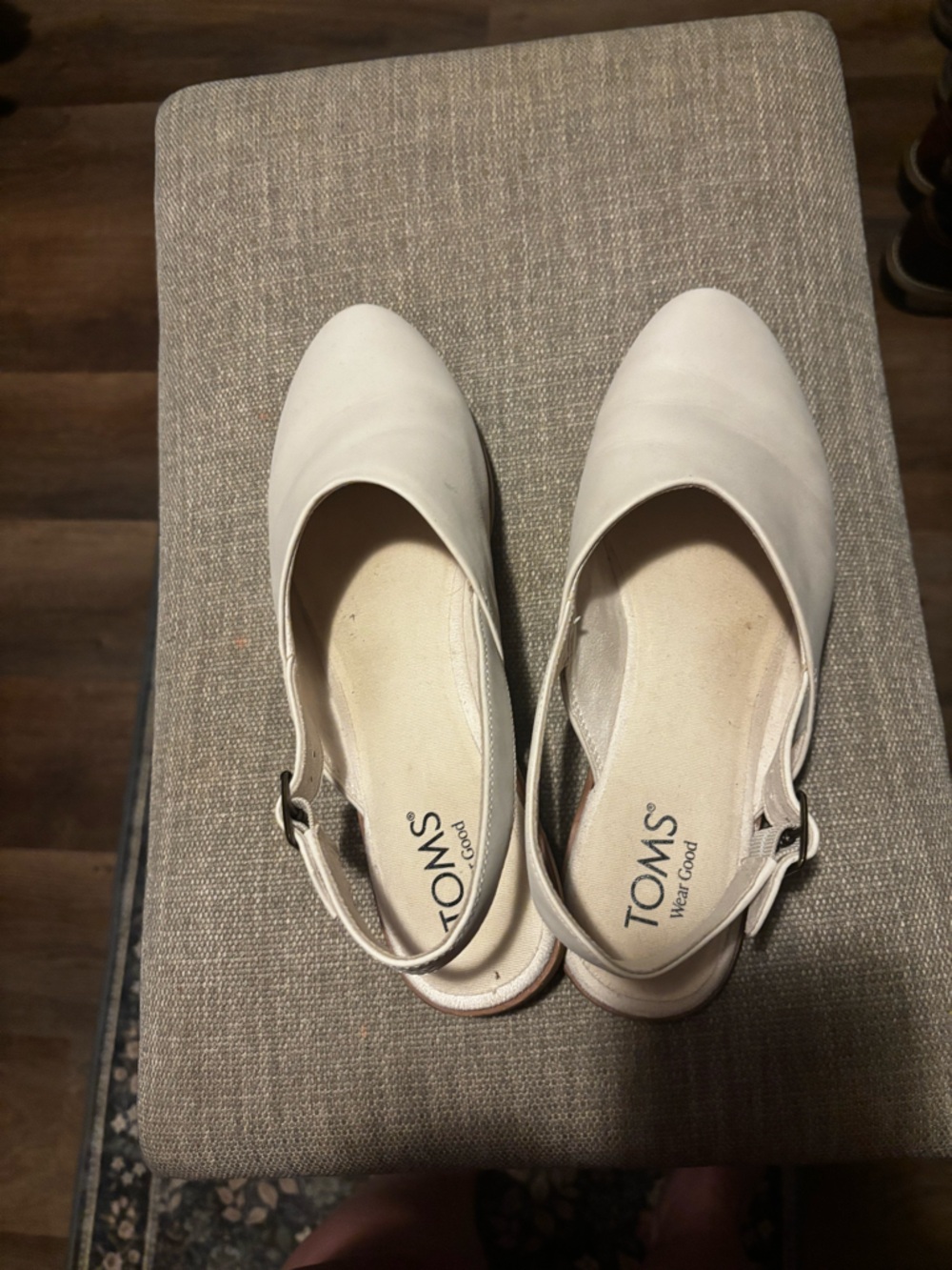 TOMS White Slingback Pointed-Toe Flats - Picture 4 of 5